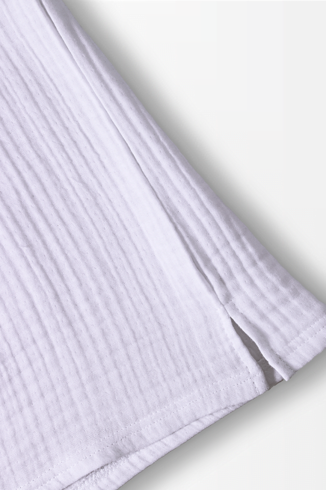 Müslin Erkek Çocuk Yazlık Sweatshirt Şalvarlı Pantolon Takım Beyaz 10-12 Yaş